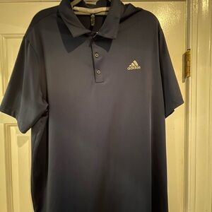 adidas Navy Short-Sleeve Golf Polo with Embroidered Logo